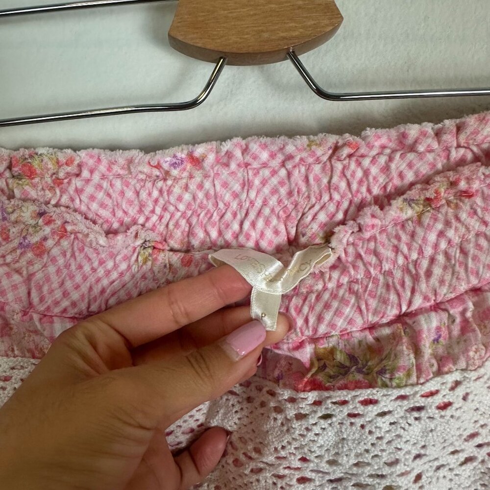 LoveShackFancy Pink Ruffled Mini Skirt - Picture 5 of 9